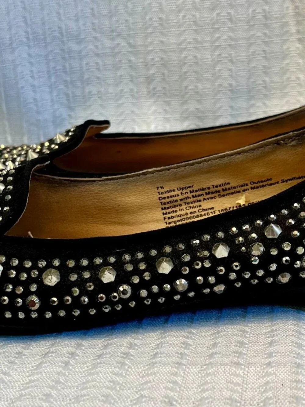 Vintage Mossimo Supply Co Black Studded Smoking Flats size 7.5
